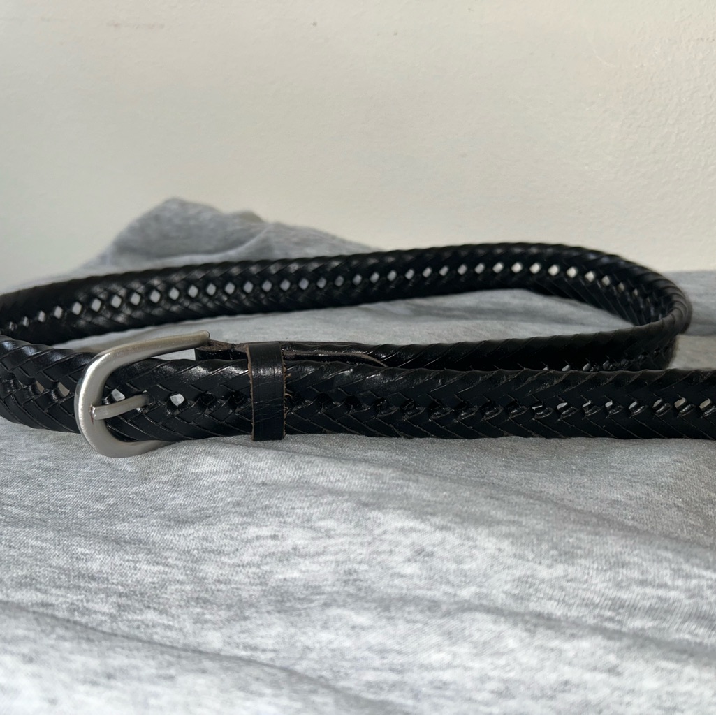 Men’s Black Braided Leather Belt